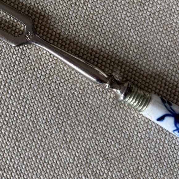 Vintage Bronze Bohemian Fruit Knife plus German Serving Fork Porcelain Handles - Picture 10 of 10